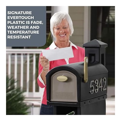 스텝2 Step2 Mailmaster Hudson Mailbox, Easy to Install, Large Mailboxes for Outside, Heavy-Duty, Weather Resistant, Black