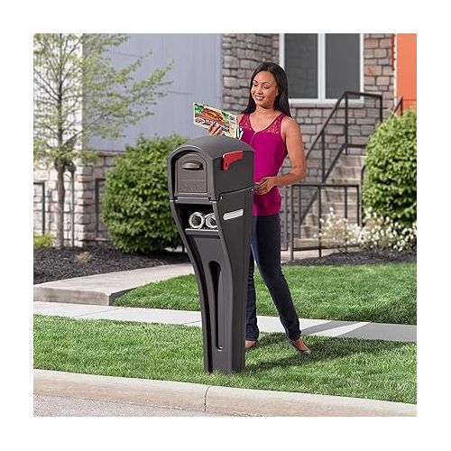 스텝2 Step2 Mailmaster Streamline Mailbox, Heavy-Duty, Weather Resistant, Mailbox and Post for Outside, Easy to Install, Gray