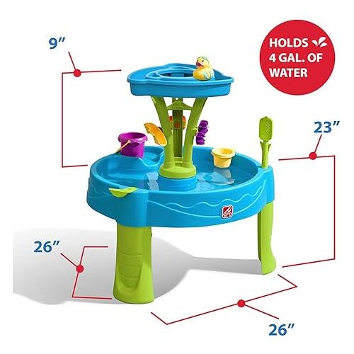 스텝2 Step2 897400 Summer Showers Splash Tower Water Table, Water table base with water tower and 8-piece accessory set