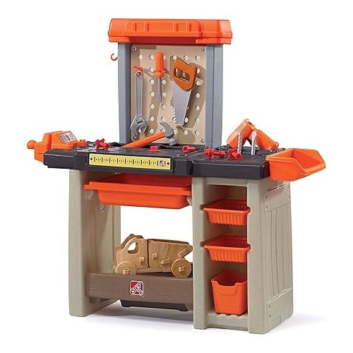 스텝2 Step2 Handyman Kids Workbench - Includes 30+ Toy, Accessories, Interactive Features for Realistic Pretend Play - Indoor/Outdoor Kids Tool Bench - Dimensions 35.38