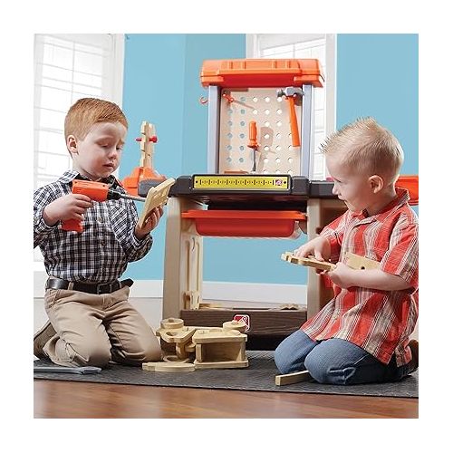 스텝2 Step2 Handyman Kids Workbench - Includes 30+ Toy, Accessories, Interactive Features for Realistic Pretend Play - Indoor/Outdoor Kids Tool Bench - Dimensions 35.38