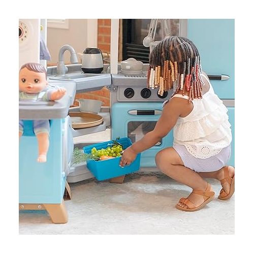 스텝2 Step2 Cook & Care Corner Kitchen & Nursery for Kids, Interactive Lights & Sounds, Realistic Sink, Fridge, & Washing Machine, Pretend Playset Toddlers 3-6 Years