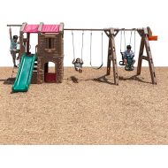 Step2 Naturally Playful Adventure Lodge Play Center with Glider for Kids, Indoor/Outdoor Playground Set, Ages 3-8 Years Old, Easy Assemble Playset