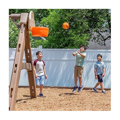 스텝2 Step2 Naturally Playful Adventure Lodge Play Center with Glider for Kids, Indoor/Outdoor Playground Set, Ages 3-8 Years Old, Easy Assemble Playset