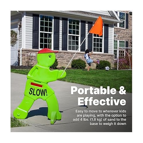 스텝2 Step2 Kid Alert Street Safety Sign, Kids at Play Signage for Neighborhood Safety, 32-Inch Tall Reflective Caution Sign with Warning Flag, 864899