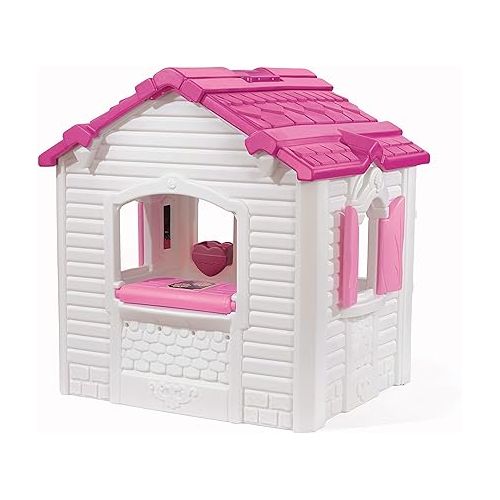 스텝2 Step2 Sweetheart Playhouse for Kids, Outdoor Playhouse with Kitchenette, Toddlers 2+ Years Old, Interactive Playset with Sounds, Easy Assembly, Pink/White