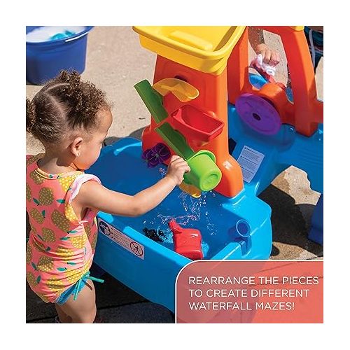 스텝2 Step2 Car Wash Splash Center, Kids Outdoor Water Table Toy, Pretend Play Car Wash Toy, Blue/Orange