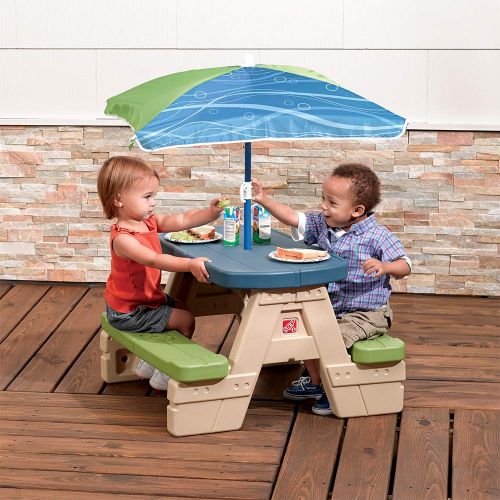 스텝2 Step2 Sit and Play Kids Picnic Table With Umbrella