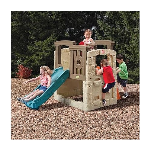 스텝2 Step2 Woodland Climber II Kids Playset, Ages 2 -6 Years Old, Toddler Slide and Climbing Wall, Outdoor Playground for Backyard, Sturdy Plastic Frame, Easy Set Up