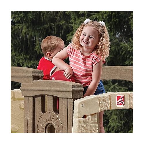 스텝2 Step2 Woodland Climber II Kids Playset, Ages 2 -6 Years Old, Toddler Slide and Climbing Wall, Outdoor Playground for Backyard, Sturdy Plastic Frame, Easy Set Up