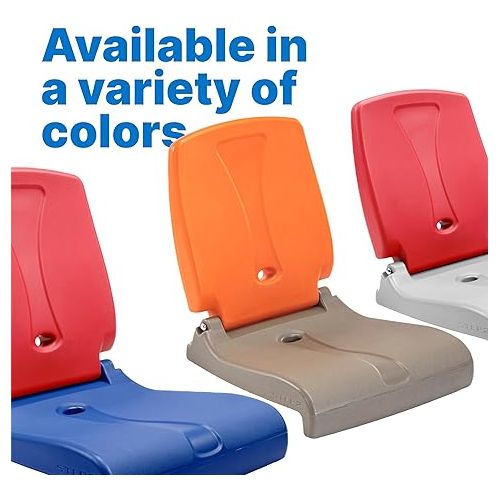 스텝2 Step2 Foldable Adult Flip Seat, Portable Outdoor Chair for Poolside, Tailgating, Camping, Sporting Events, Picnic and Beach Chair, Provides Back Support When Sitting on Ground, Red & Blue