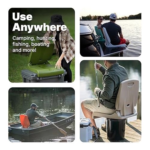 스텝2 Step2 Foldable Adult Flip Seat, Portable Outdoor Chair for Poolside, Tailgating, Camping, Sporting Events, Picnic and Beach Chair, Provides Back Support When Sitting on Ground, Olive