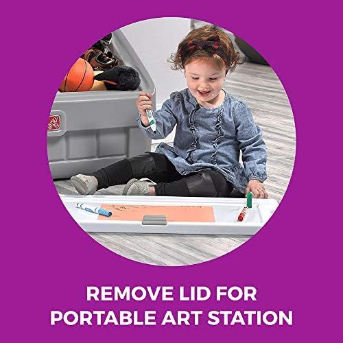 스텝2 Step2 2-in-1 Toy Box & Art Lid | Plastic Toy & Art Storage Container, Thomas the Tank Engine