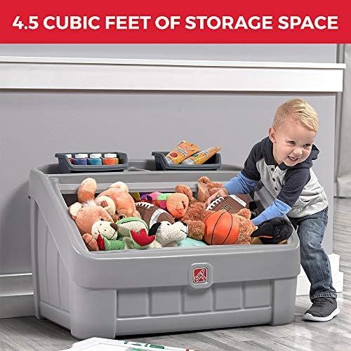 스텝2 Step2 2-in-1 Toy Box & Art Lid | Plastic Toy & Art Storage Container, Thomas the Tank Engine