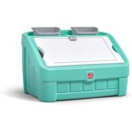 Step2 2-in-1 Toy Box & Art Lid | Plastic Toy & Art Storage Container, Mint