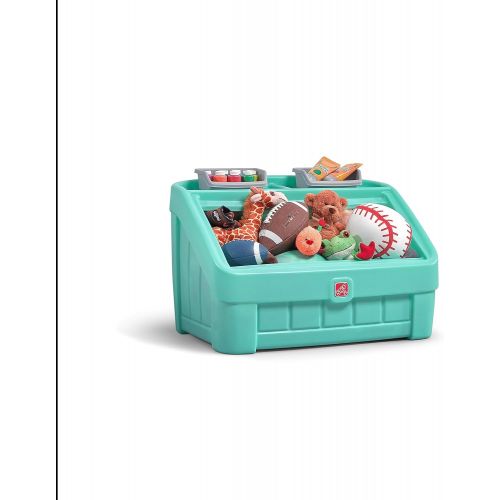 스텝2 Step2 2-in-1 Toy Box & Art Lid | Plastic Toy & Art Storage Container, Mint