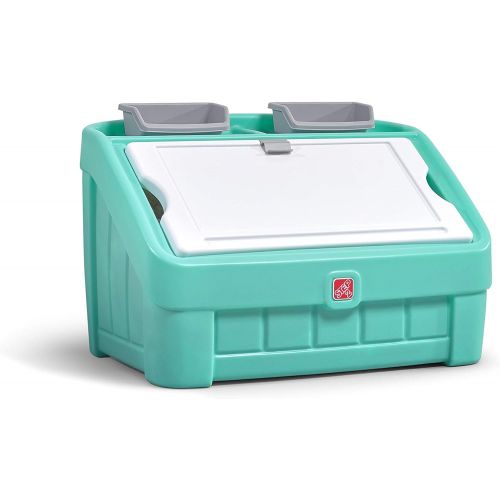 스텝2 Step2 2-in-1 Toy Box & Art Lid | Plastic Toy & Art Storage Container, Mint