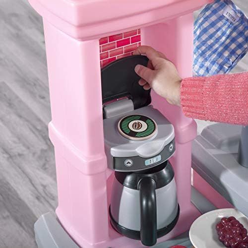 스텝2 Step2 784200 Great Gourmet Kitchen | Durable Kids Kitchen Playset with Lights & Sounds | Pink Plastic Play Kitchen, 16.75 x 39 x 46 inches