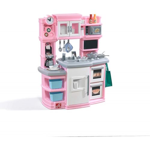 스텝2 Step2 784200 Great Gourmet Kitchen | Durable Kids Kitchen Playset with Lights & Sounds | Pink Plastic Play Kitchen, 16.75 x 39 x 46 inches