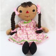 /StepStitches Cinnamon Annie Handmade Raggedy Ann Doll - Biracial Doll - Hispanic Doll - African American Doll - Personalized Birthday Gift for Girls