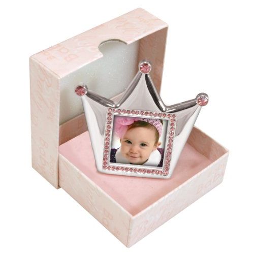  [아마존베스트]Stephan Baby Royalty Collection Keepsake Silver Plated Frame, Little Princess Crown