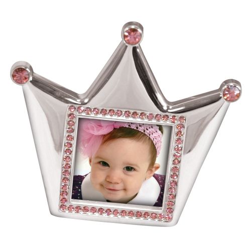  [아마존베스트]Stephan Baby Royalty Collection Keepsake Silver Plated Frame, Little Princess Crown