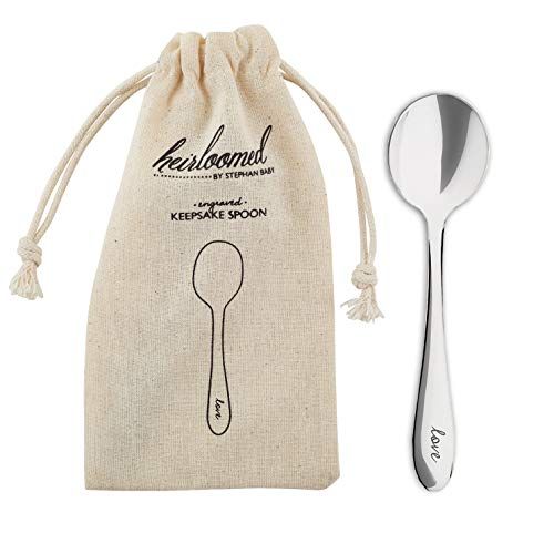  [아마존베스트]Stephan Baby Heirloomed Collection Engraved Stainless Steel Keepsake Spoon, Love