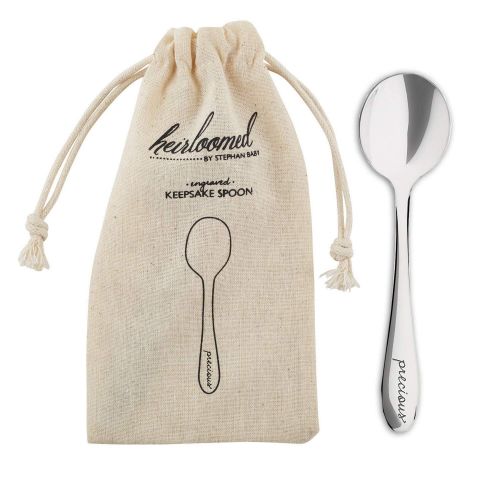  [아마존베스트]Stephan Baby Heirloomed Collection Engraved Stainless Steel Keepsake Spoon, Precious