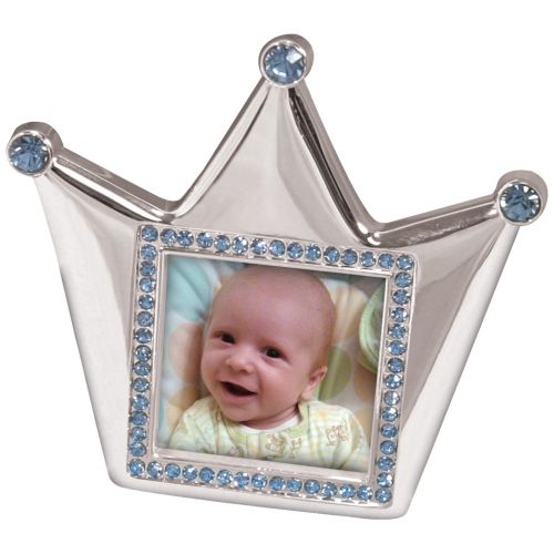 Stephan Baby Royalty Collection Keepsake Silver Plated Frame, Little Prince Crown