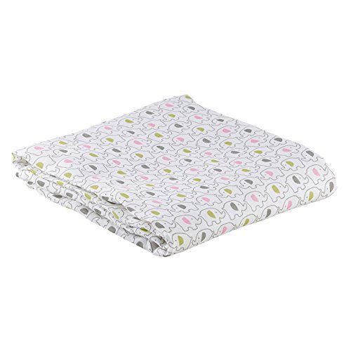  Stephan Baby Cotton + Viscose Swaddle Blanket, 45 x 45, Pink Elephants