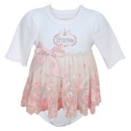 Stephan Baby Angels in Lace Pink Princess All-in-One Lace Trimmed Diaper Cover with Embroidered and Crystal Embellishments, 3-12 Months