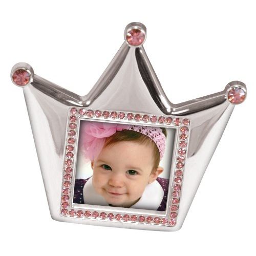  Stephan Baby Royalty Collection Keepsake Silver Plated Frame, Little Princess Crown