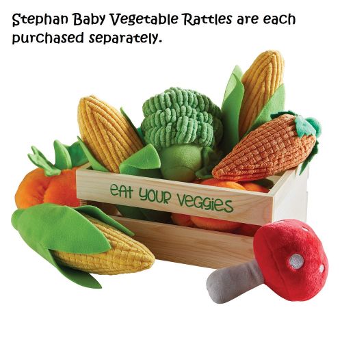  Stephan Baby Velour Plush Vegetable Rattle, Mushroom