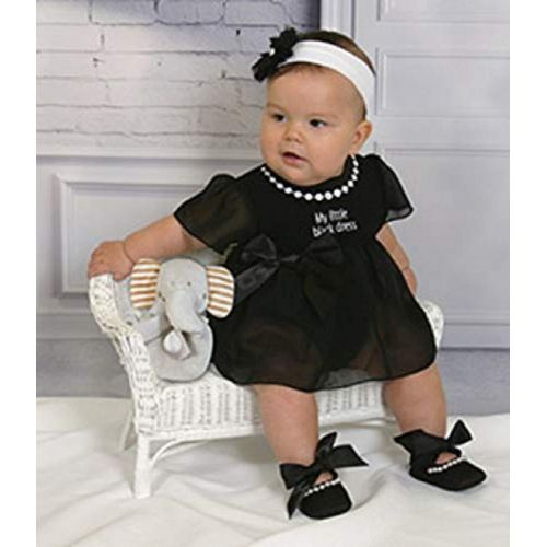  Stephan Baby My First Little Black Party Dress Ruffle-Skirted Diaper Cover, 3-6 Months