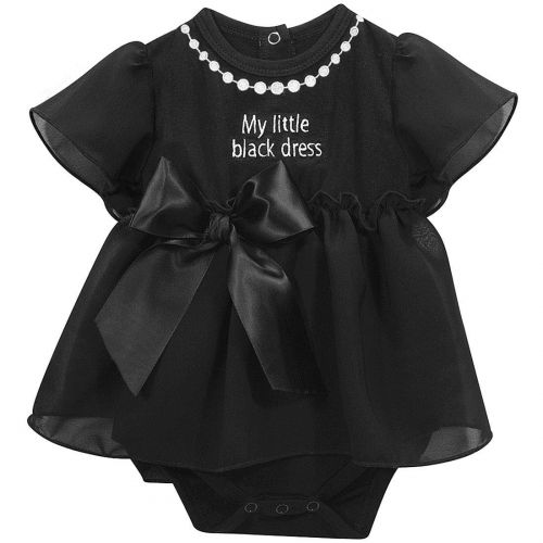  Stephan Baby My First Little Black Party Dress Ruffle-Skirted Diaper Cover, 3-6 Months