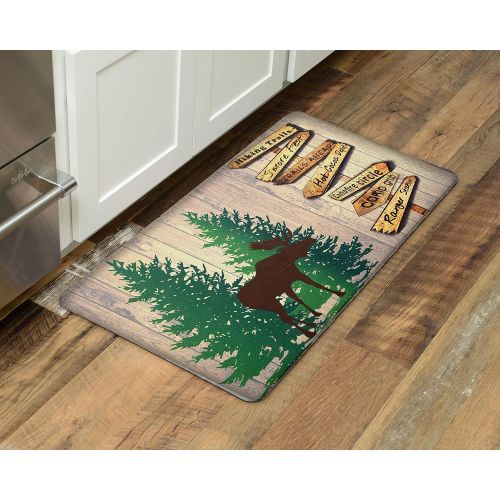  Stephan Roberts Rubber Door Anti Fatigue PVC Kitchen Mat, 18 x 30, Hiking 18x30 Beige and Green