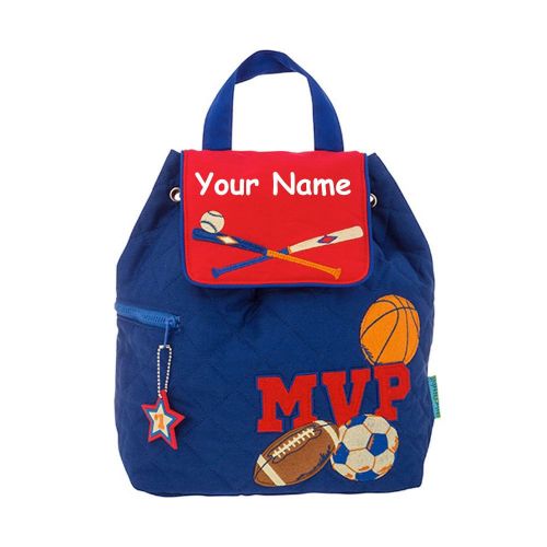  Stephen+Joseph Stephen Joseph Personalized MVP Sports Football Basketball Soccer Ball Baseball Quilted Backpack with Name