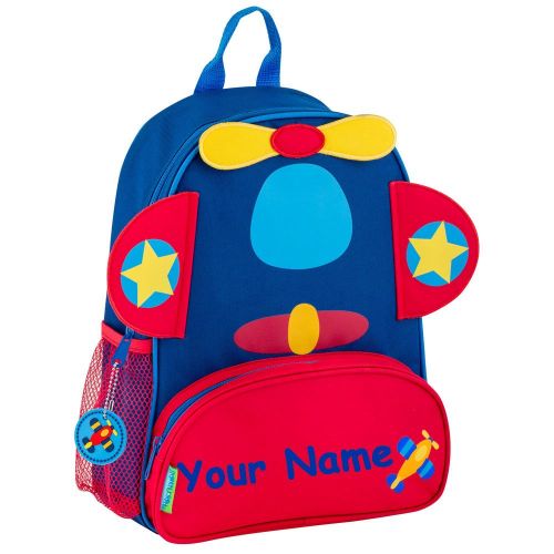  Stephen Joseph Personalized Red and Blue Airplane Sidekick Backpack with Name