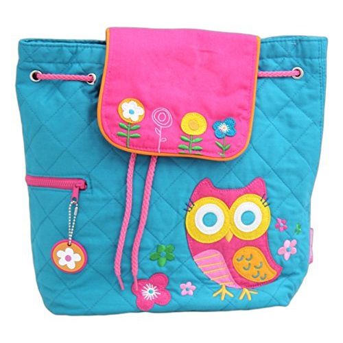  Stephen Joseph 13.5 Custom Embroidered Quilted Backpack (Owl - Teal)