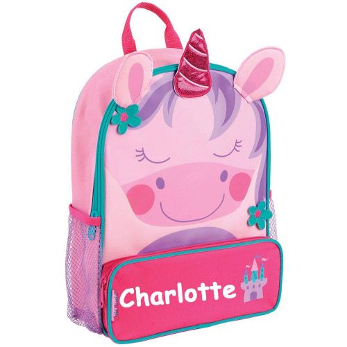  Stephen Joseph Personalized Sidekick Unicorn Pink and Purple Backpack With Custom Name