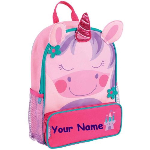  Stephen Joseph Personalized Sidekick Unicorn Pink and Purple Backpack With Custom Name