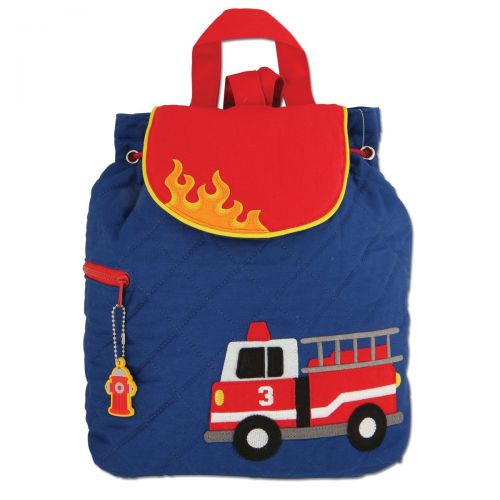  Stephen Joseph Boys Quilted Fire Truck Backpack and Lunch Box with Activity Pad