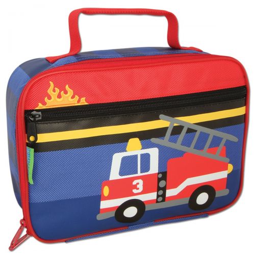  Stephen Joseph Boys Quilted Fire Truck Backpack and Lunch Box with Activity Pad