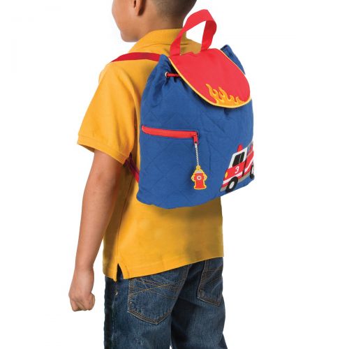  Stephen Joseph Boys Quilted Fire Truck Backpack and Lunch Box with Activity Pad