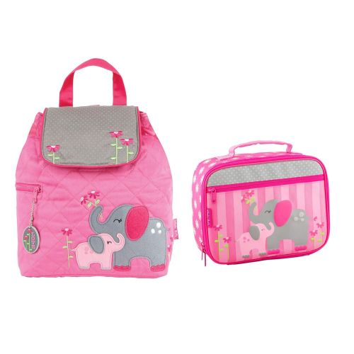  Stephen Joseph Girls Quilted Elephant Backpack and Lunch Box for Kids