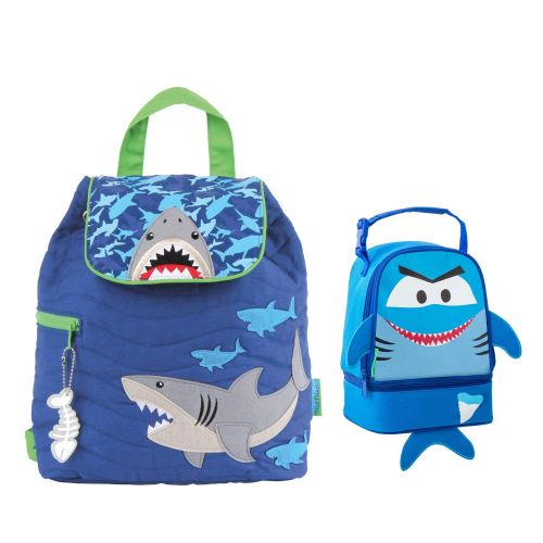  Stephen Joseph Boys Quilted Shark Backpack and Lunch Pal for Kids