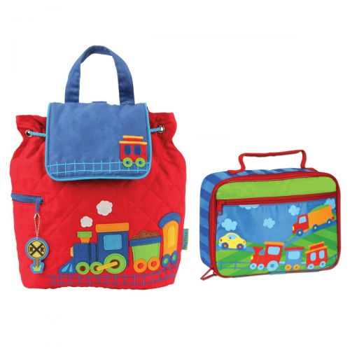  Stephen Joseph Boys Quilted Train Backpack and Lunch Box for Kids