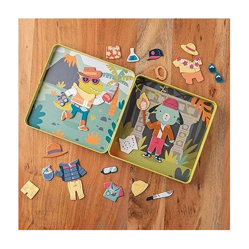  STEPHEN JOSEPH, Travel Tin Magnetic Dress Up, Dino and Dog