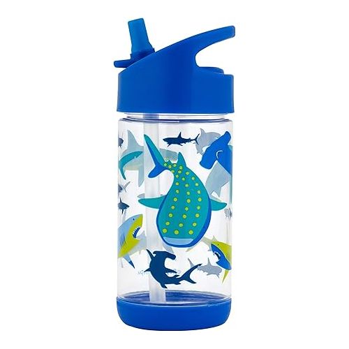  Stephen Joseph, Kids Flip Top Water Bottle, 10 oz Tritan BPA Free, Water Bottle for Girls & Boys, Back to School Flip Top Bottle, Shark