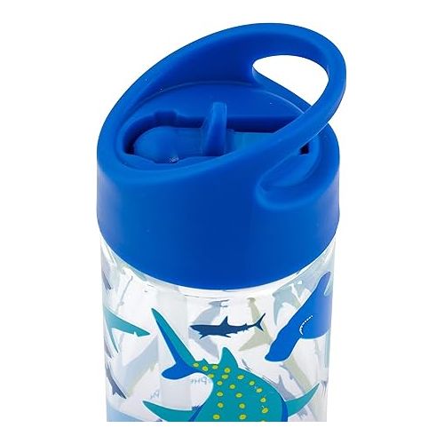  Stephen Joseph, Kids Flip Top Water Bottle, 10 oz Tritan BPA Free, Water Bottle for Girls & Boys, Back to School Flip Top Bottle, Shark